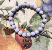 Candy-Girl Charm Bracelet with Stone and Metal Alloy Charms