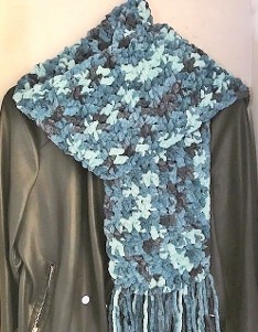 Blue Marbling BoHo Scarf for Adults